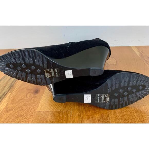 LK Bennett The Nancy Wedge Boot in Black Size 39 1/2 Knee-High Suede Western - Picture 5 of 6